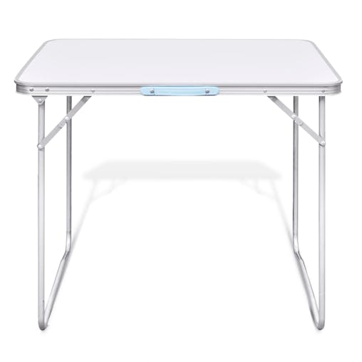 NNEVL Foldable Camping Table with Metal Frame 80 x 60 cm