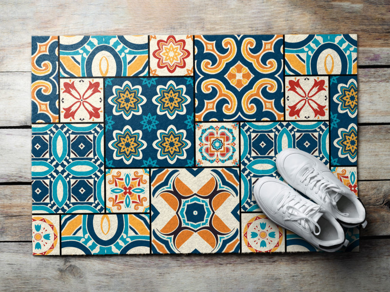 Wycieraczka domowa 60x40 Azulejo kafelki ornament Tulup