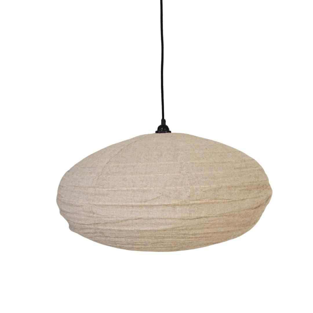 NOA MAY Hanglamp Ellips - taupe - linnen - XL - Ø 60 cm / H 30 cm