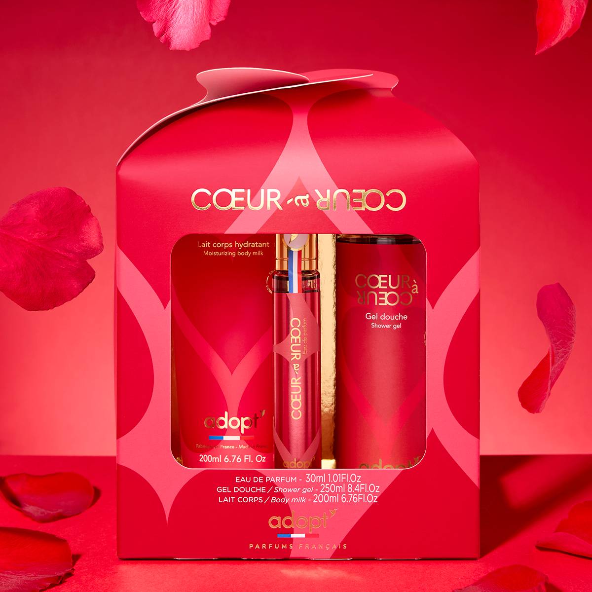 Coeur à coeurCoffret eau de parfum 30 ml   gel douche 250 ml   lait corps 200 ml