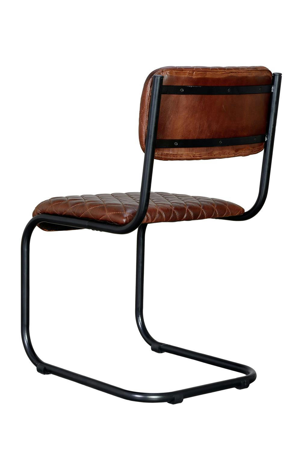 - Chaise en cuir naturel et métal