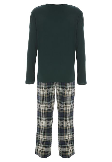 Older Boys Green Check Family Pyjama Set