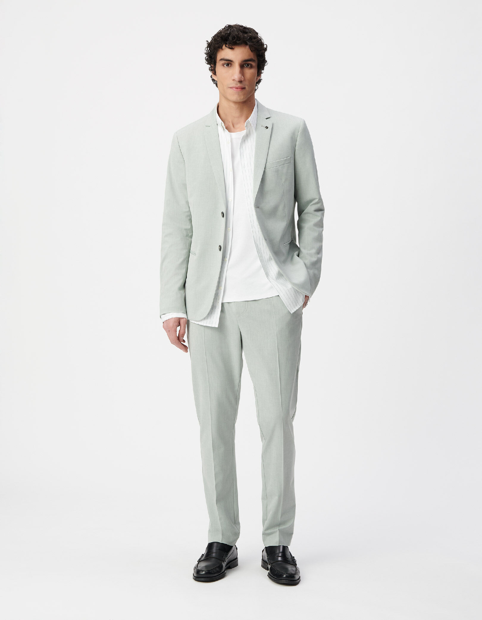 Pantalon de costume vert amande Homme