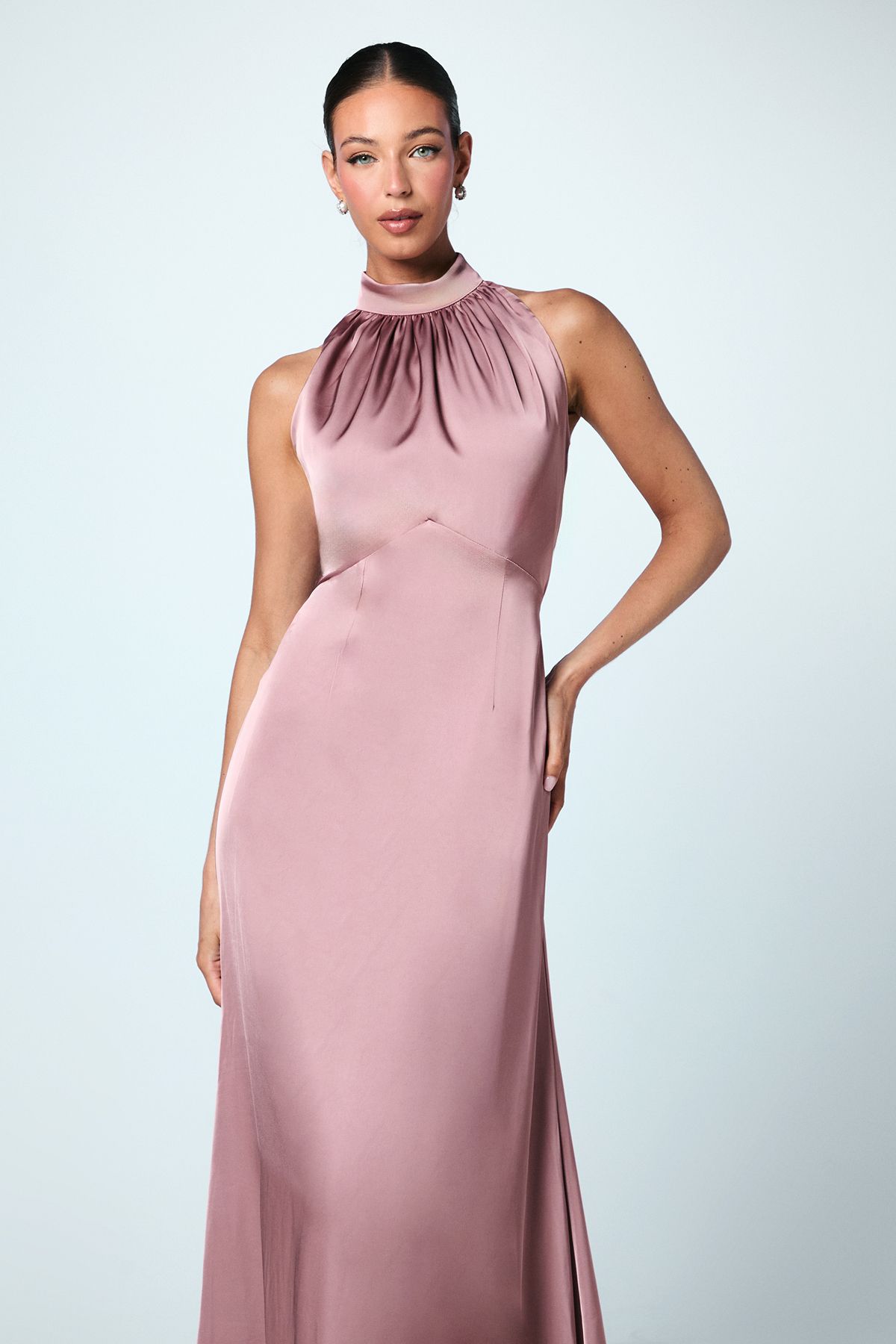 Coast Satin Halterneck Maxi Bridesmaid Dress