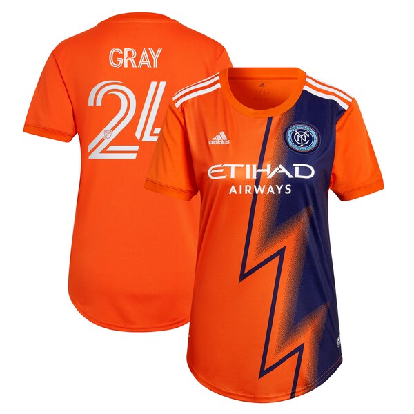 Tayvon Gray New York City FC adidas Women's 2022 The Volt Kit Replica Player Jersey - Orange
