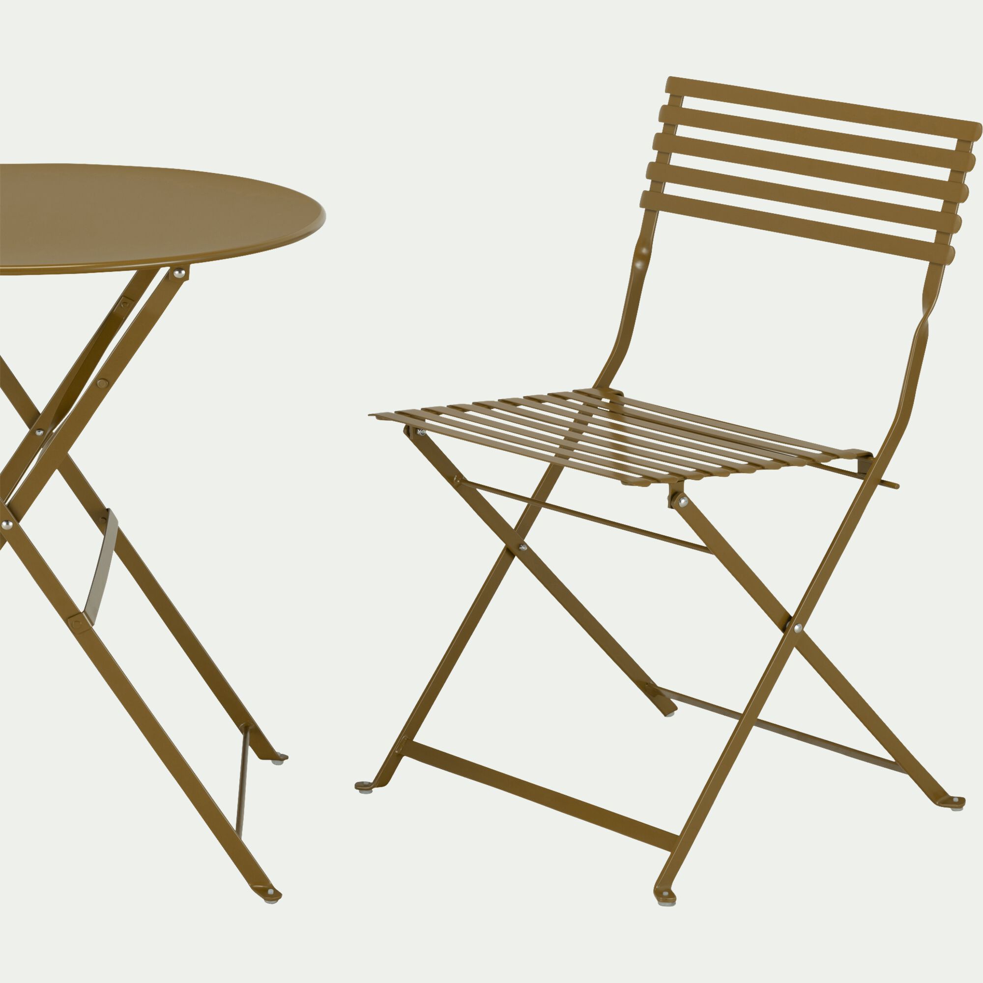 CERVIONE - Chaise de jardin pliante en acier - jaune alep
