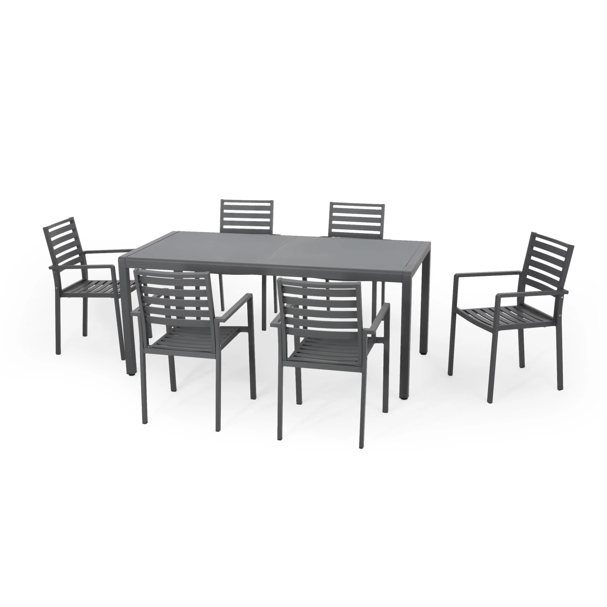 Cape Coral Outdoor 6-seater Aluminum Dining Set by Christopher Knight Home