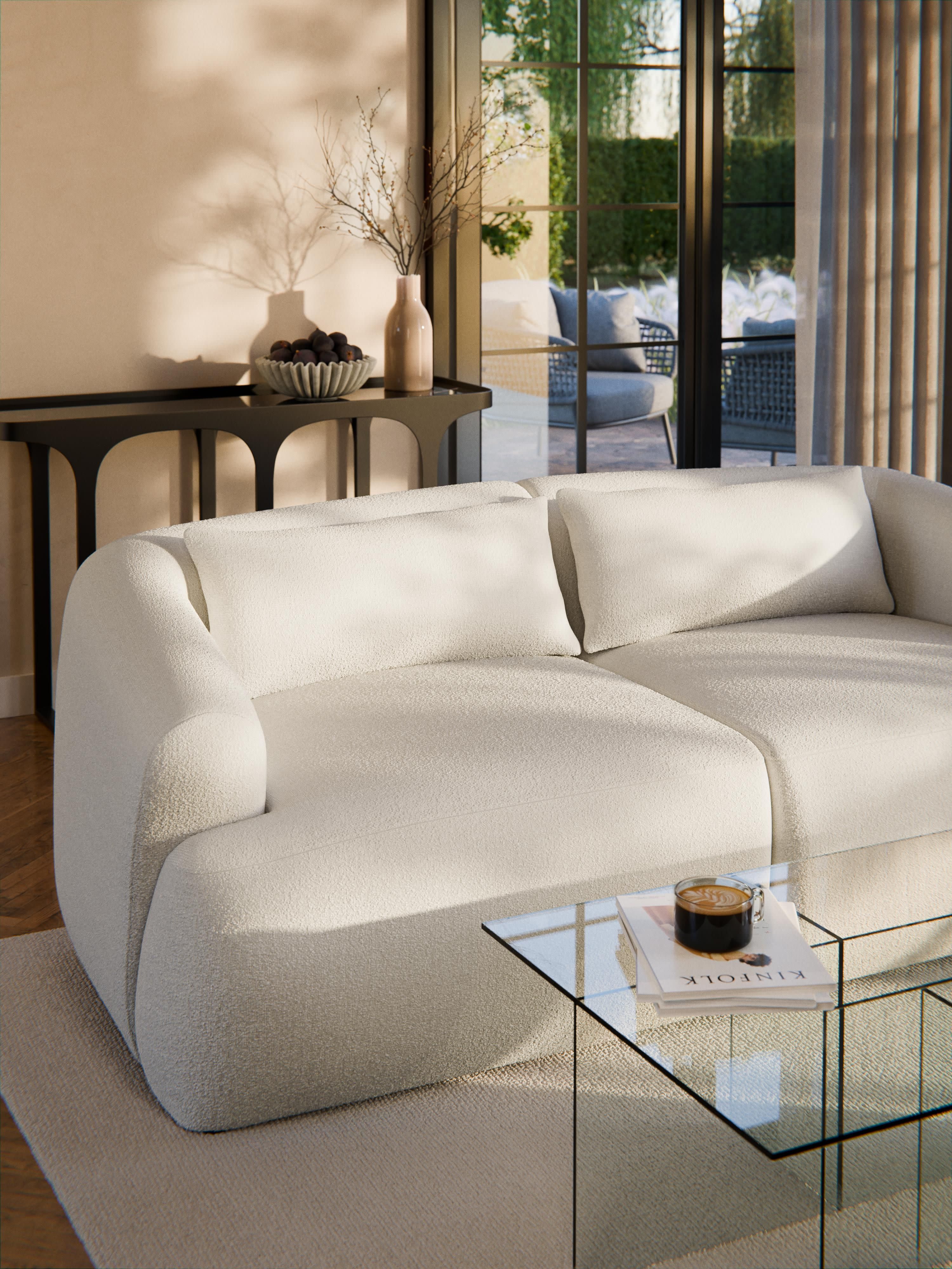 Bouclé-Sofa-Kissen Sofia