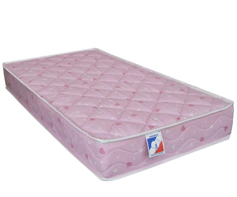 ENFANT CALIN - Matelas Bébé 100% Coton Mousse FERME Rose 90x190