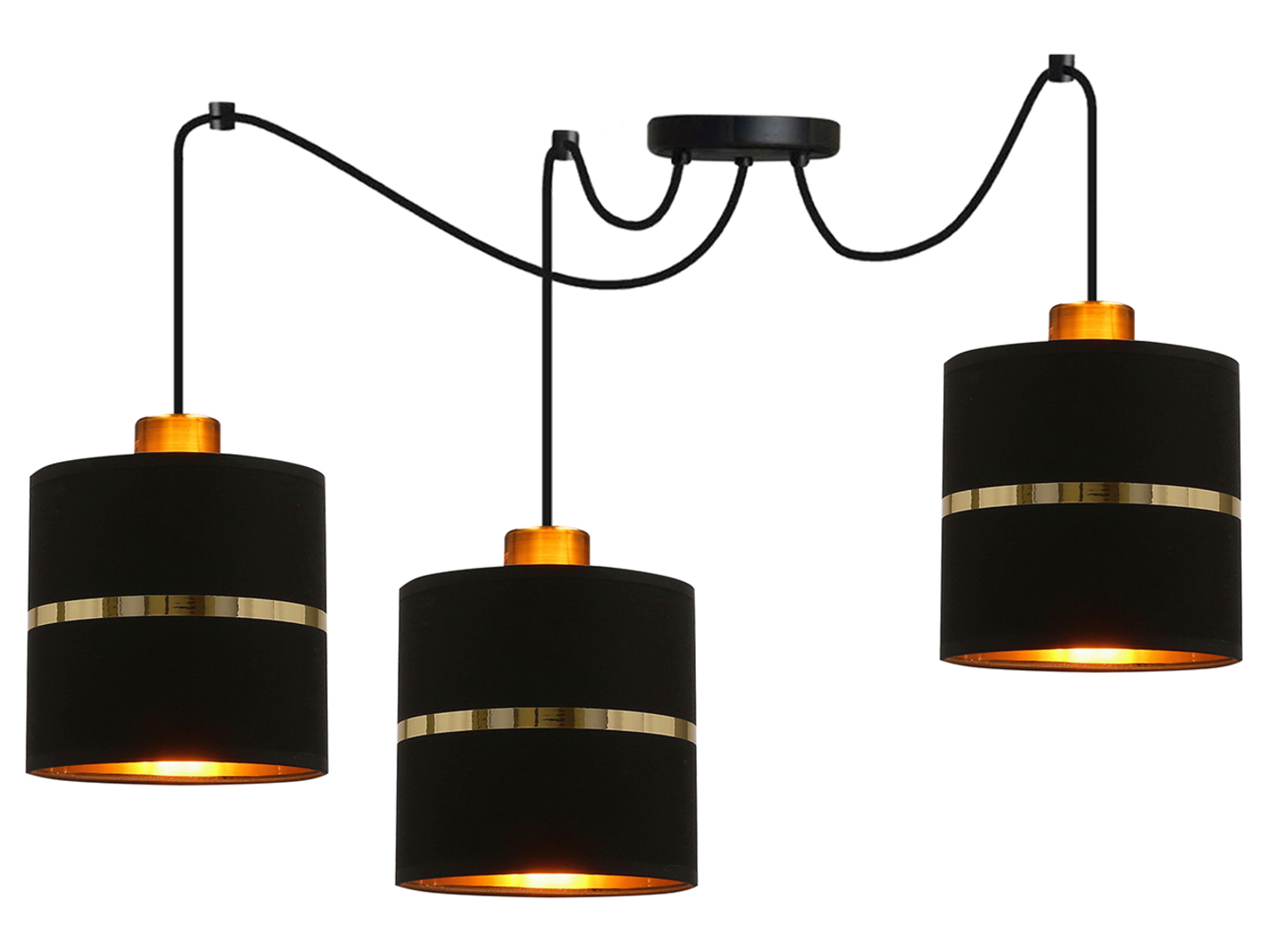 Lampa wisząca Assam 3-punktowa czarna