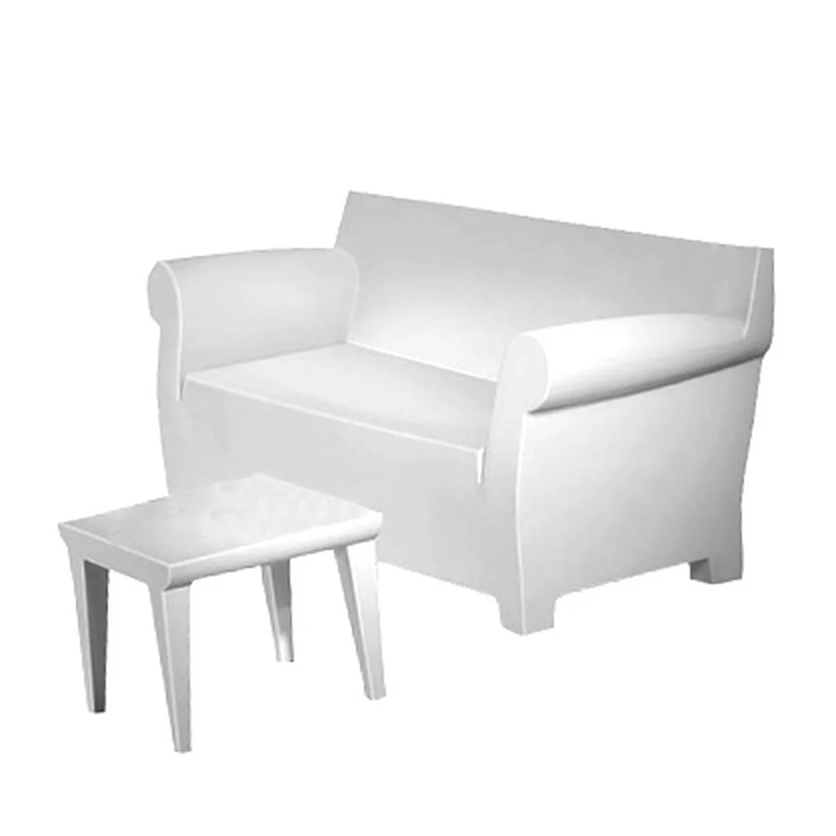 Kartell - Bubble Club Tisch, zinkweiß
