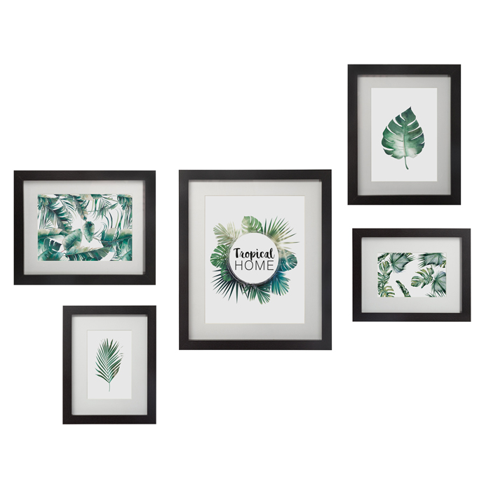 Conjunto de 5 molduras TROPICAL HOME pretas