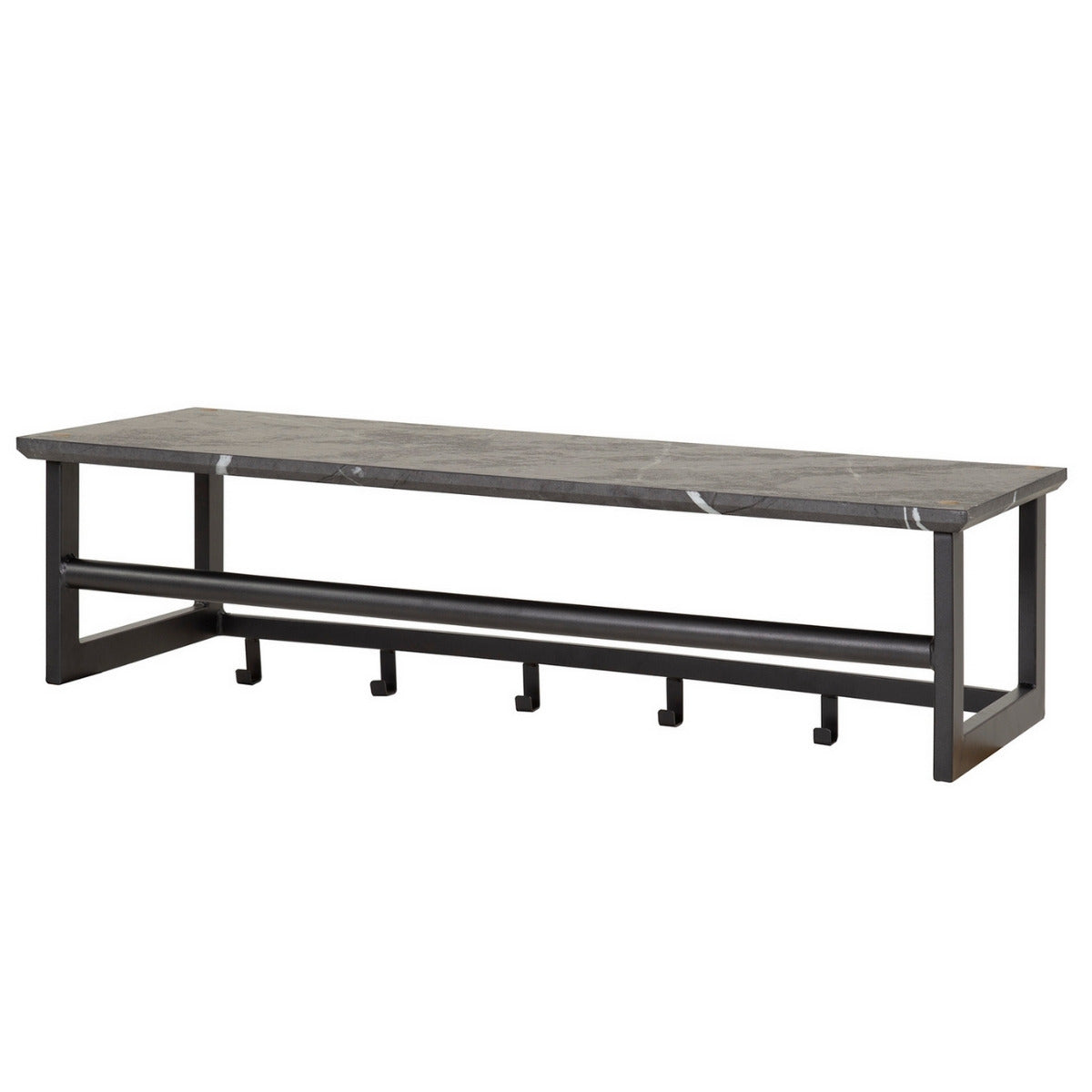 Fraaai - Leonie kapstok roede 6 haaks - zwart bruin