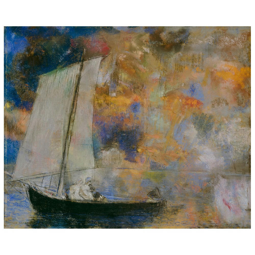 - Tableau impression sur toile nuages fleuris Odilon Redon 50x60cm