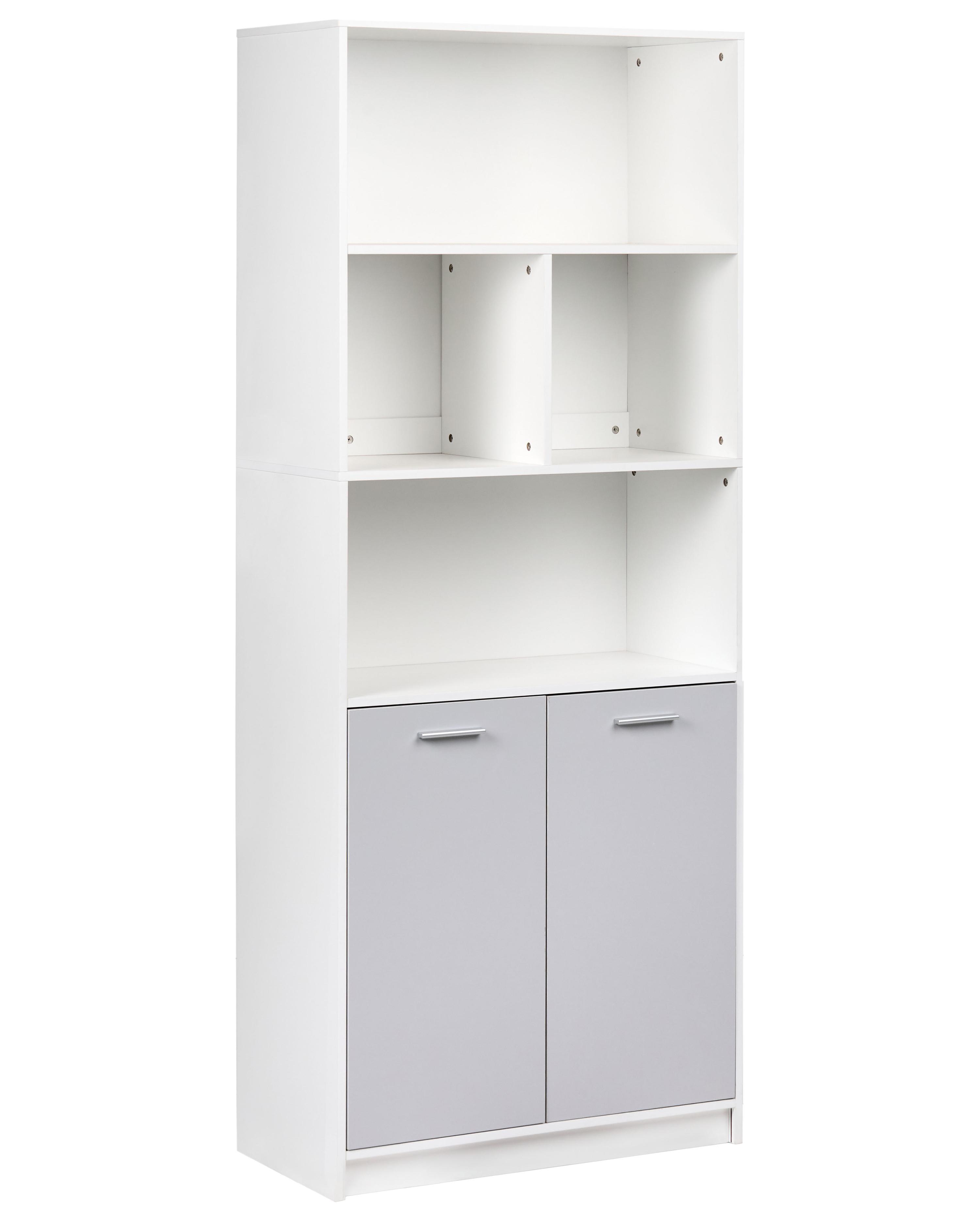 2 Door Bookcase ZEHNA Grey/ White