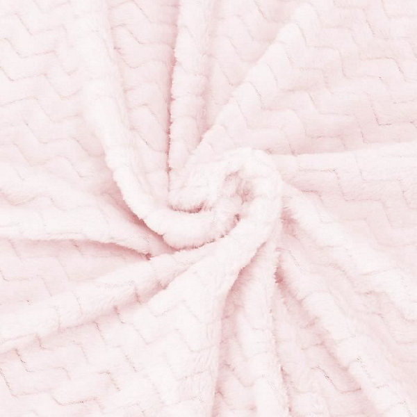 Couvre-lit - SPRINGOS - Zigzag - 160x200 cm - Rose clair - Extra soft