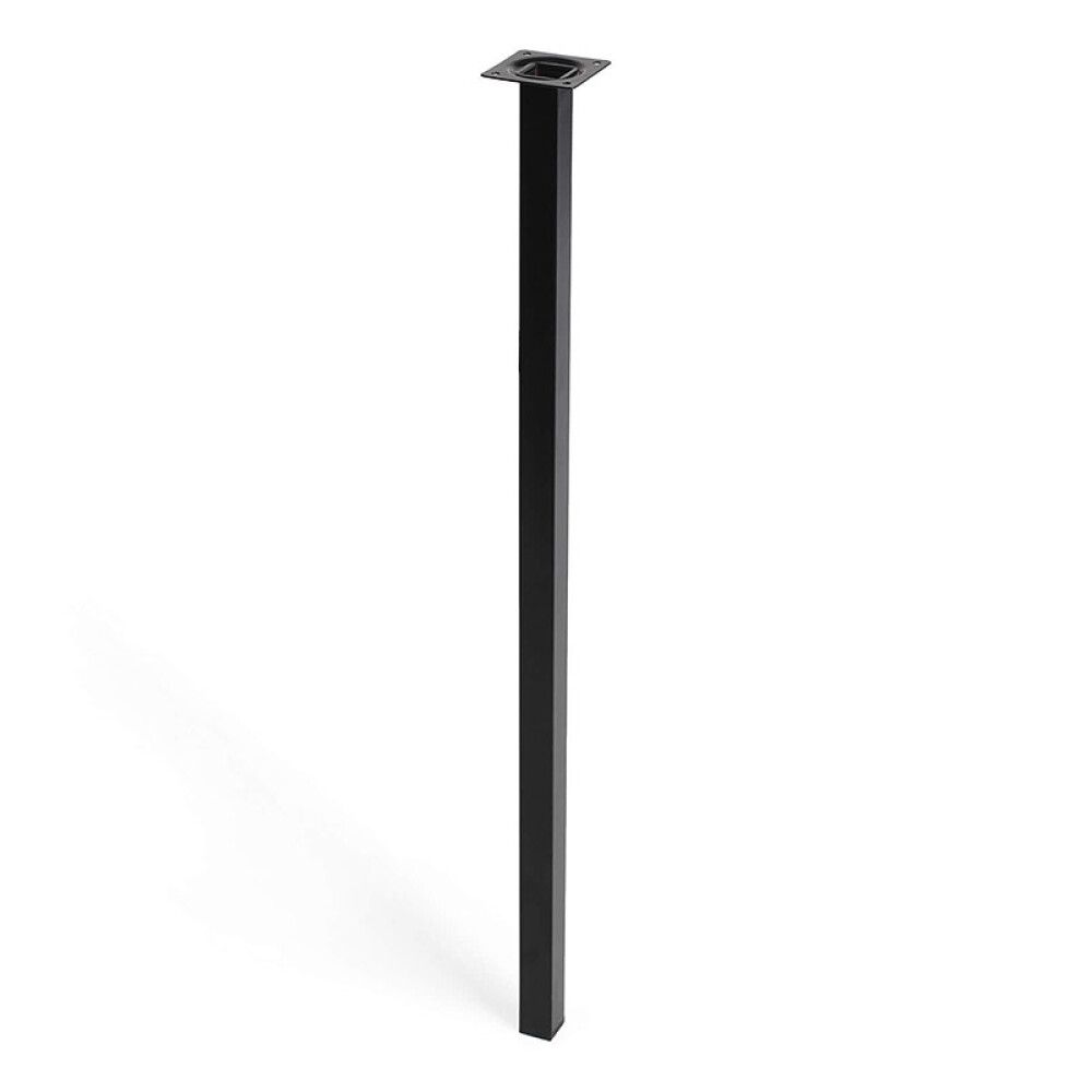 MØBELBEN REI STÅL 25X25X800MM SVART
