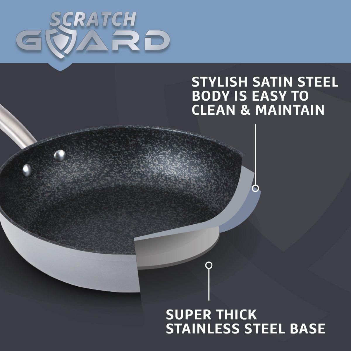 Prestige Scratch Guard Stainless Steel Cookware Set Non Stick, Induction, Dishwasher Safe