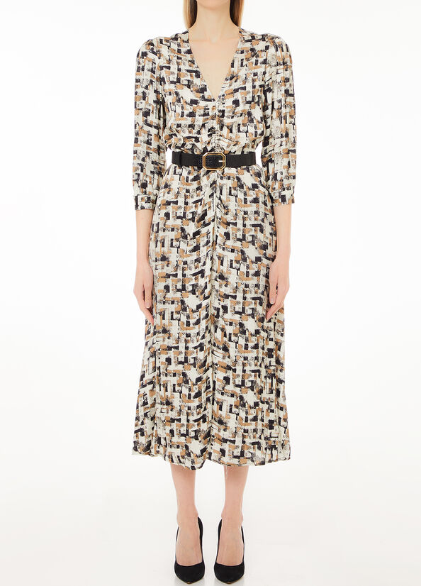 Abito in raso stampato