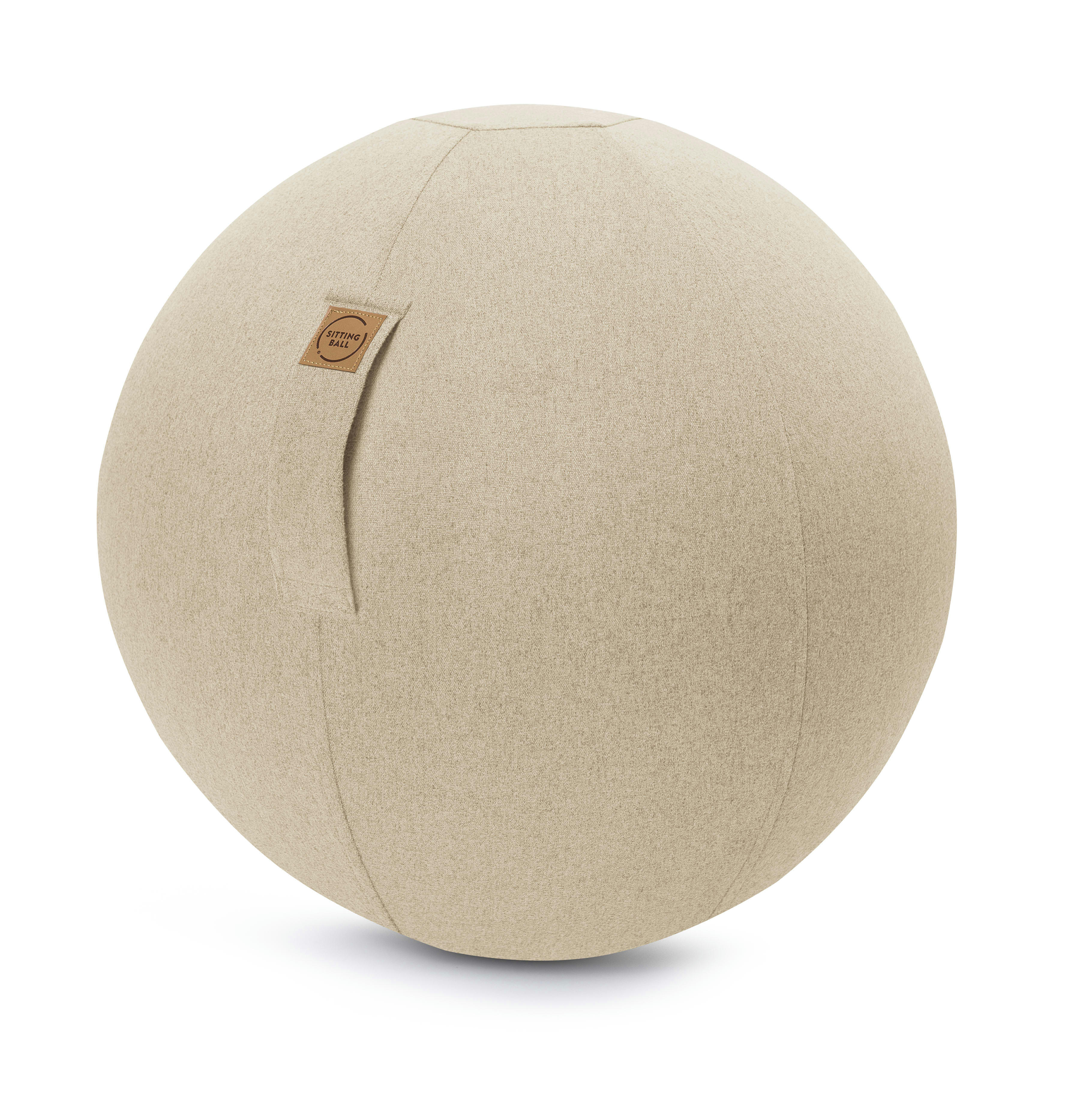 FELT - Balle d'assise aspect feutrine beige avec poignée polyester D65