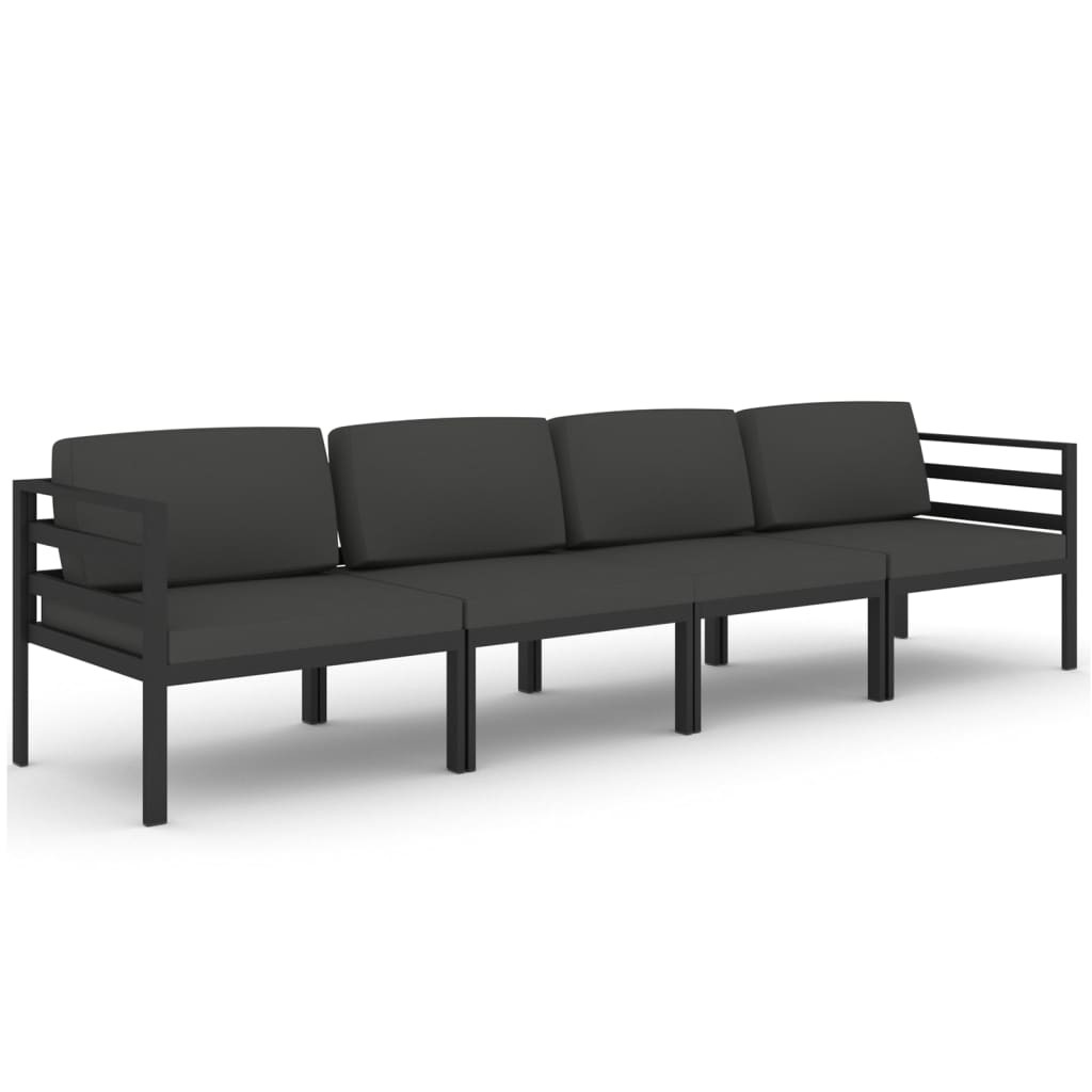 Zestaw wypoczynkowy do ogrodu Antracyt Aluminium 2x hjørne   2x sofa
