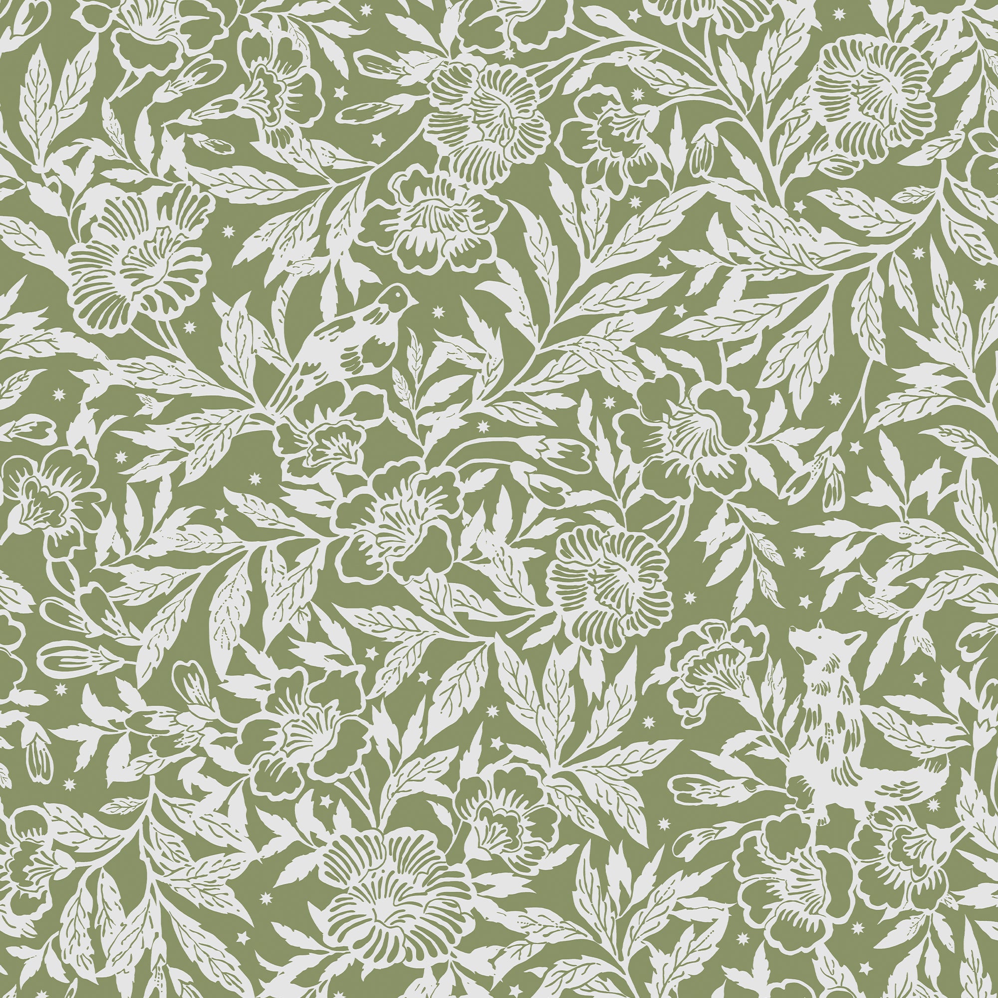 Joules Vliesbehang - Twilight Ditsy Green - 1005x52