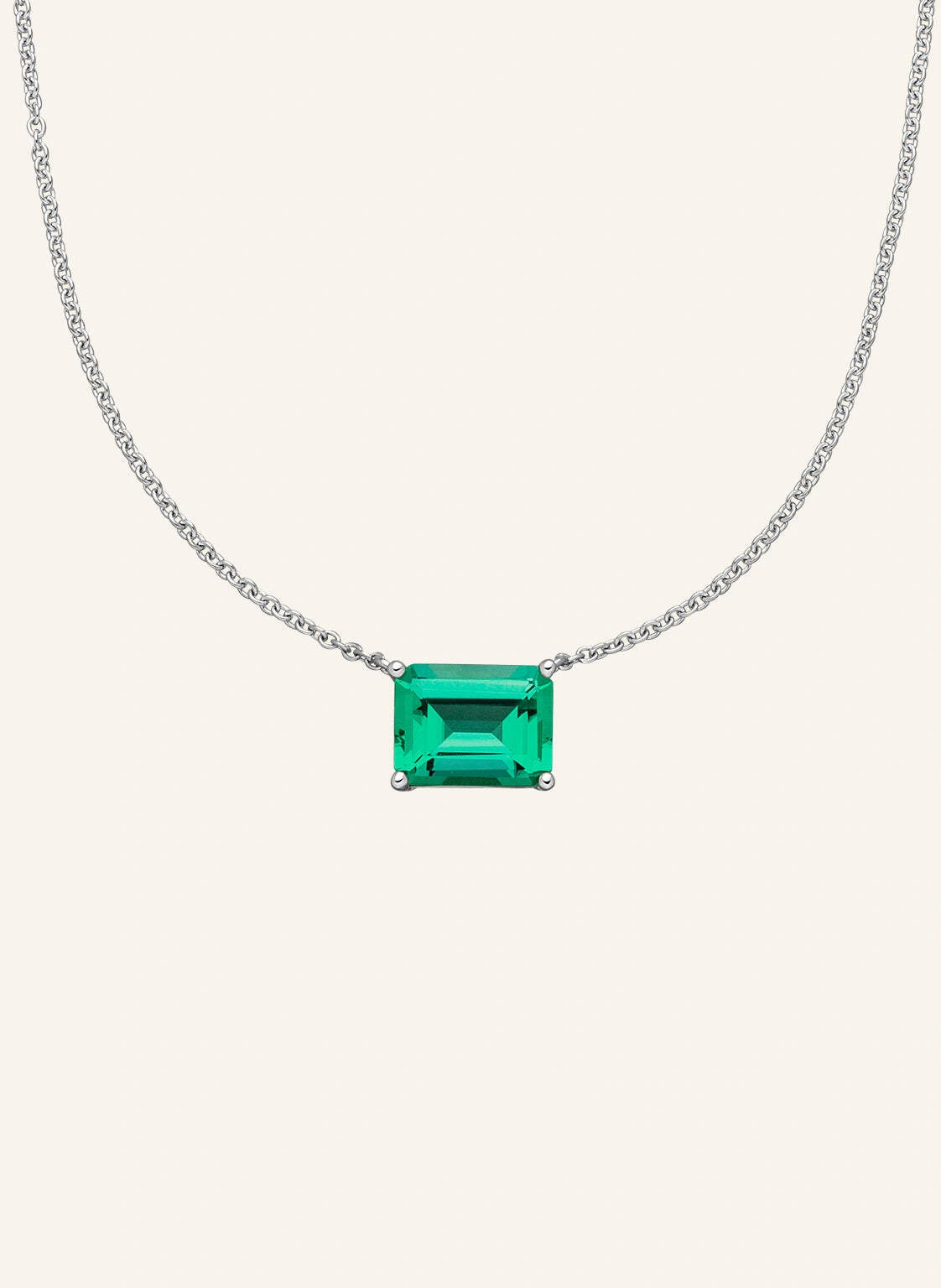 VEYNOU Halskette EDEN aus 14 Karat Weißgold und 1,0ct. Smaragd