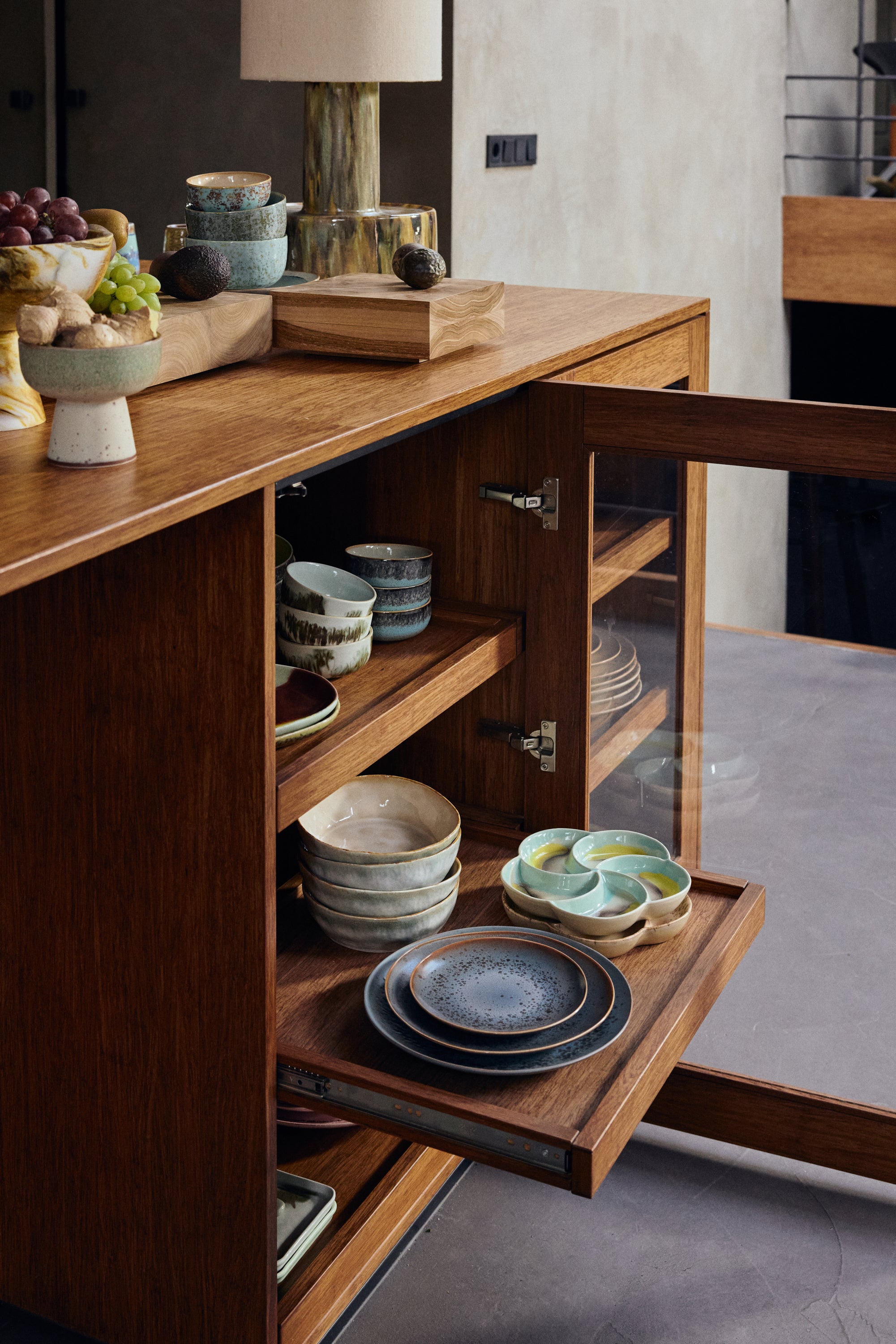 HKliving 70's Ceramics Bord Ø 22 cm - Set van 2 - Mineral