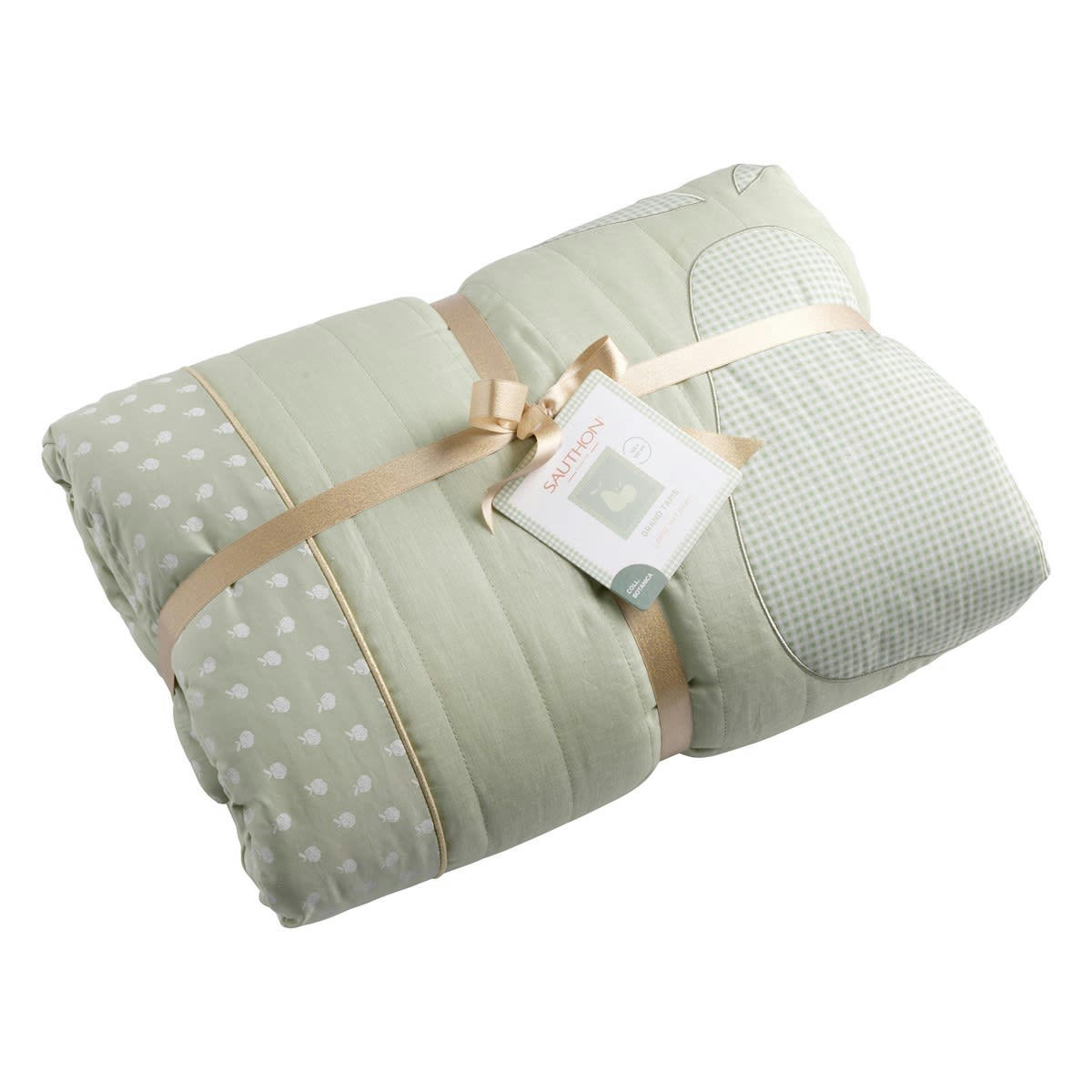 BOTANICA - Grand tapis 100x100 cm en Lin Vert tilleul