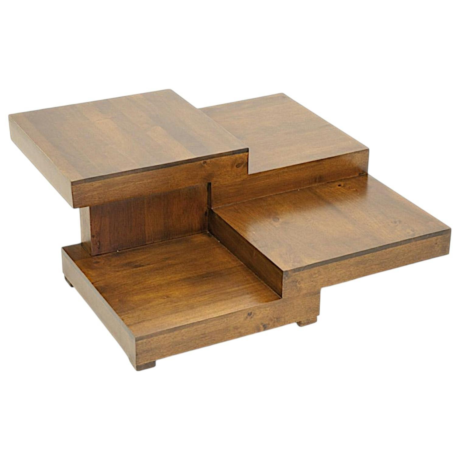 Table basse carrée hévéa destructurée OLGA
