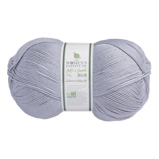 Women's Institute Light Grey Soft and Smooth Aran Yarn 400g