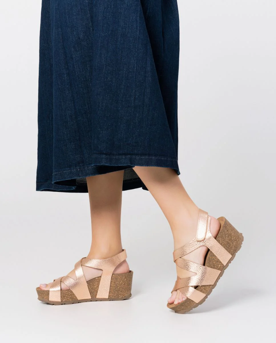 Sandalia cuña Bari 303 rosa