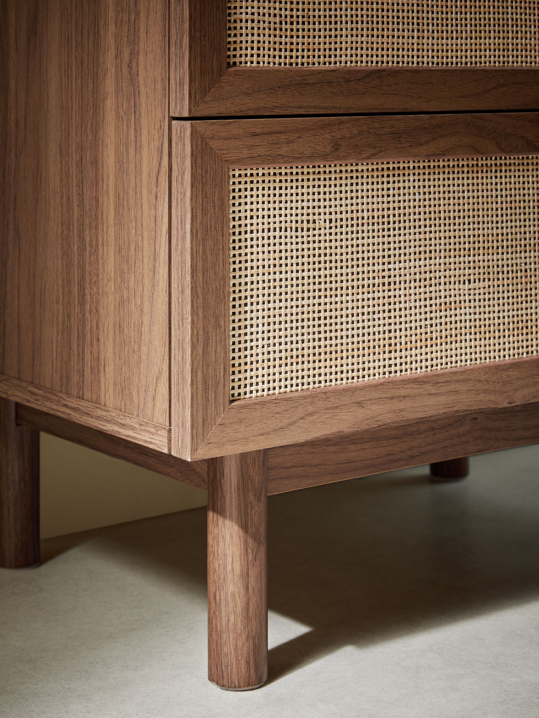 Pavia Rattan 6 Drawer Chest of Drawers in Dark Oak Effect