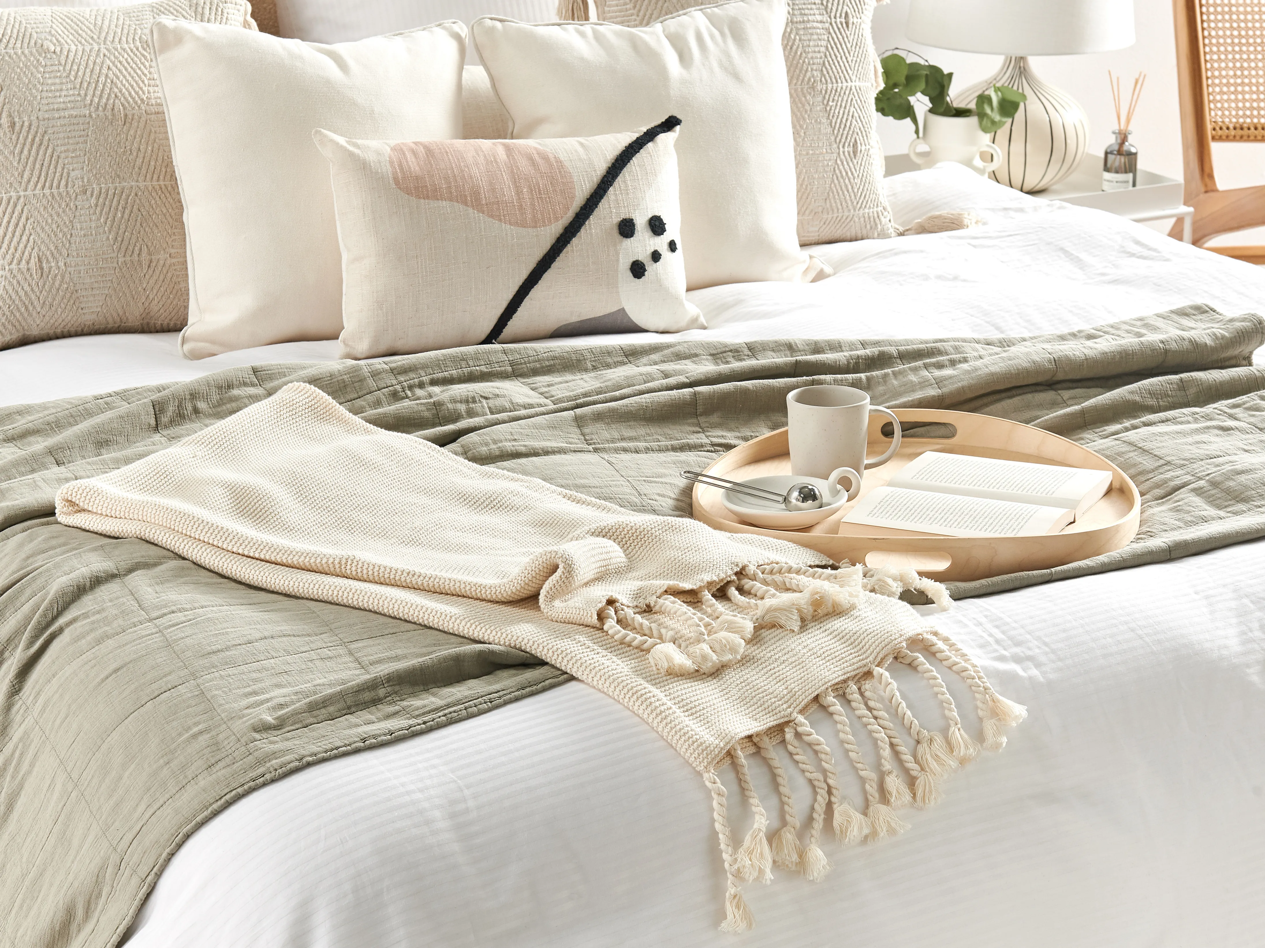 Blanket NAZILLI Cotton 125 x 150 cm Beige