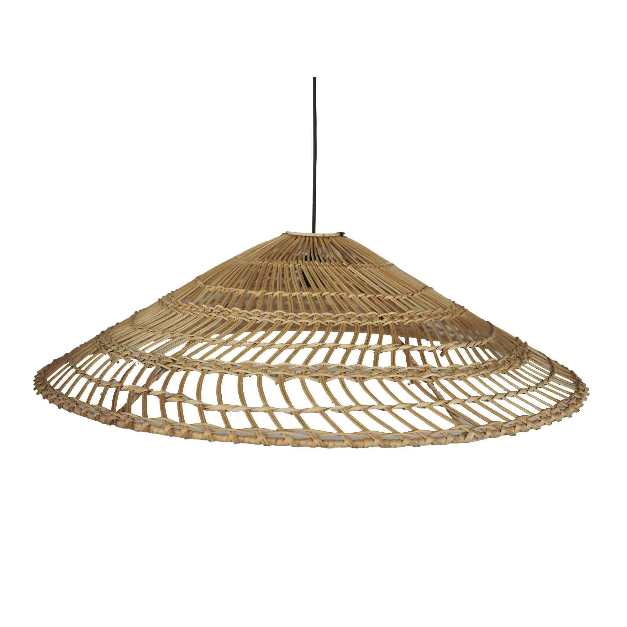 SHINE - Suspension triangle en rotin forme conique D80