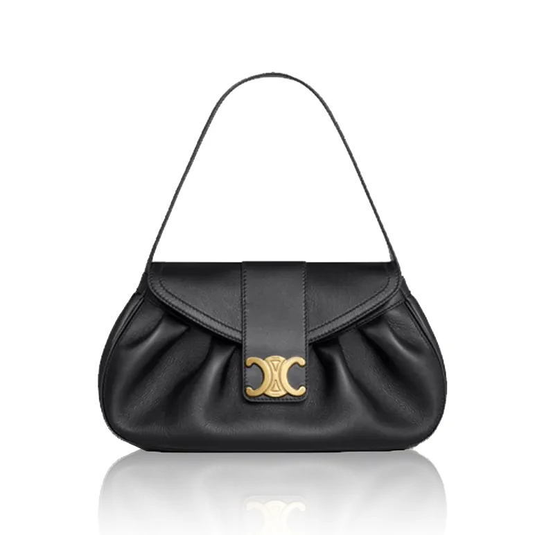 Celine Pebbled Leather Shoulder Bag