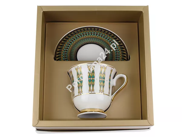 Filiżanka ze spodkiem 0,25 L / 14,5 cm (do kawy) Ćmielów - Astra G413 India GIFT BOX