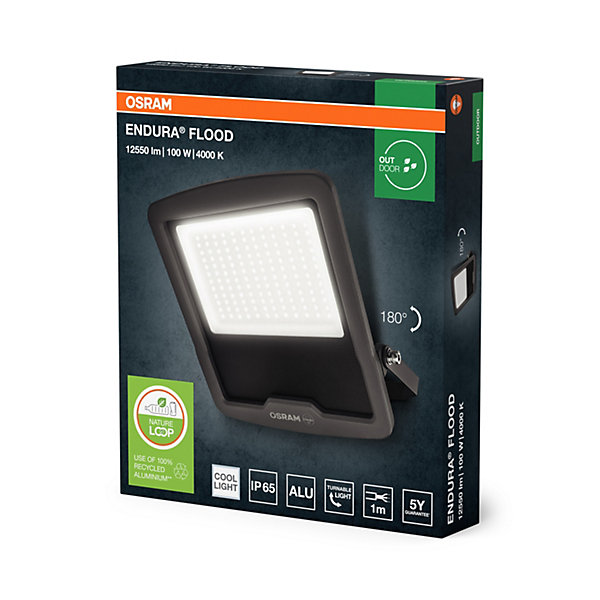 OSRAM Projecteur LEDENDURA FLOOD PC 100 W 4 000 K Gris