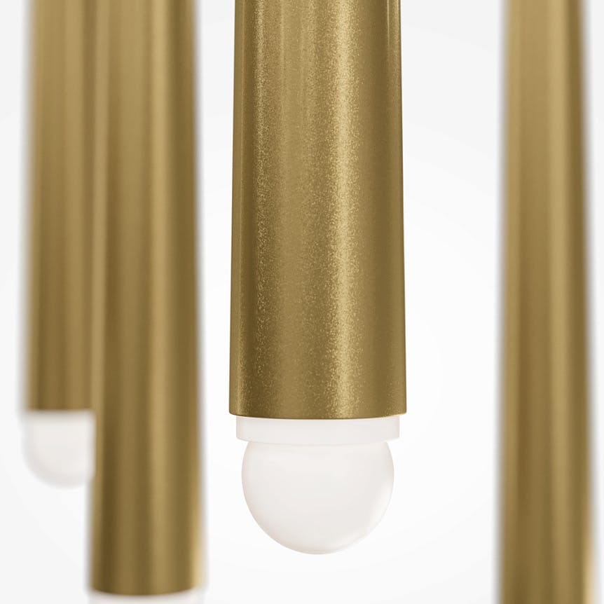 Suspension design dorée LED - 5 tiges verticales AURORA