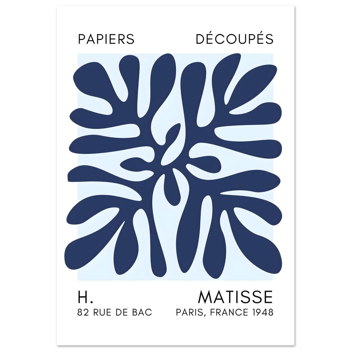 Artfulprints Poster Matisse - Deep ocean navy blue I  - 30x40 cm - Blauw