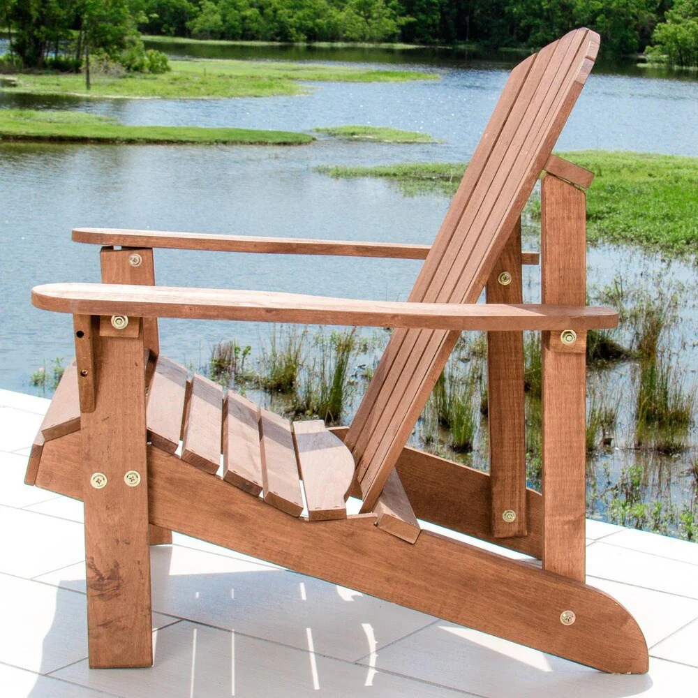 Pelican Hill Wood Adirondack Patio Chair - Dark Brown