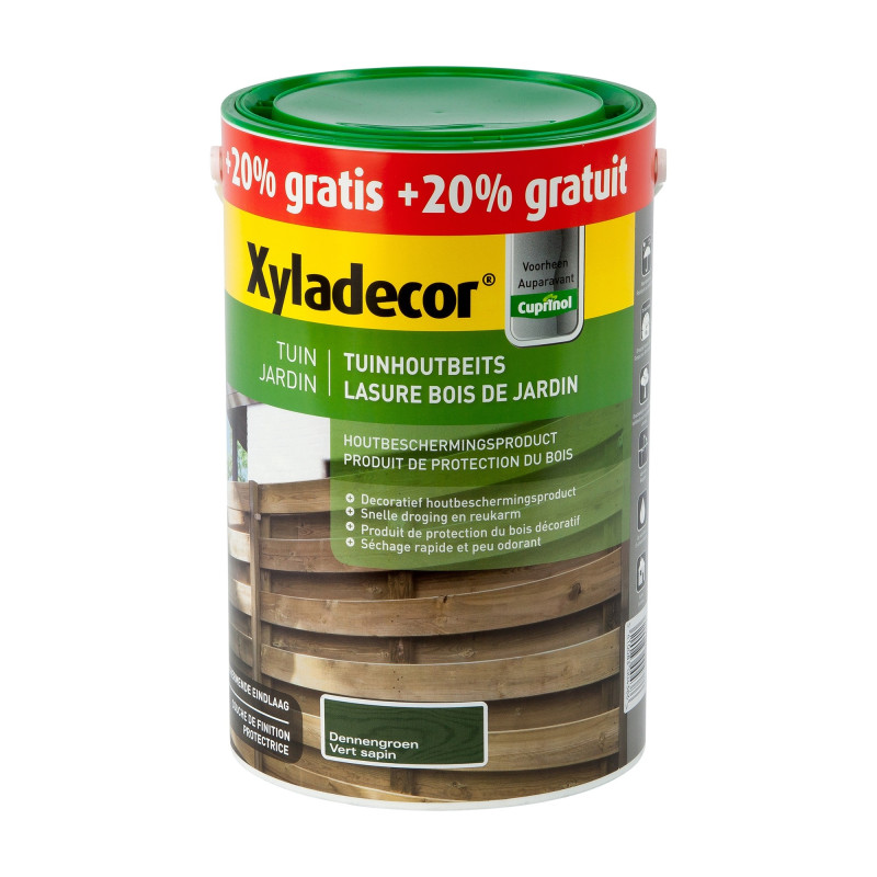 Lasure Bois de jardin vert sapin 5   1 L gratuit XYLADECOR