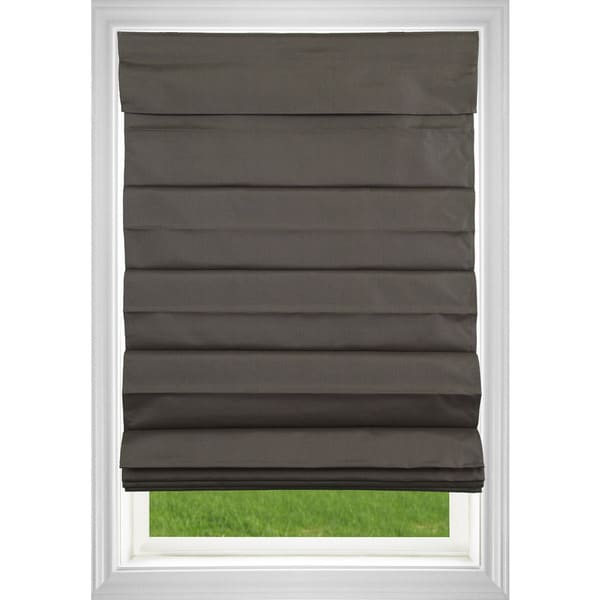 Chocolate Room Darkening Cordless Fabric Roman Shade