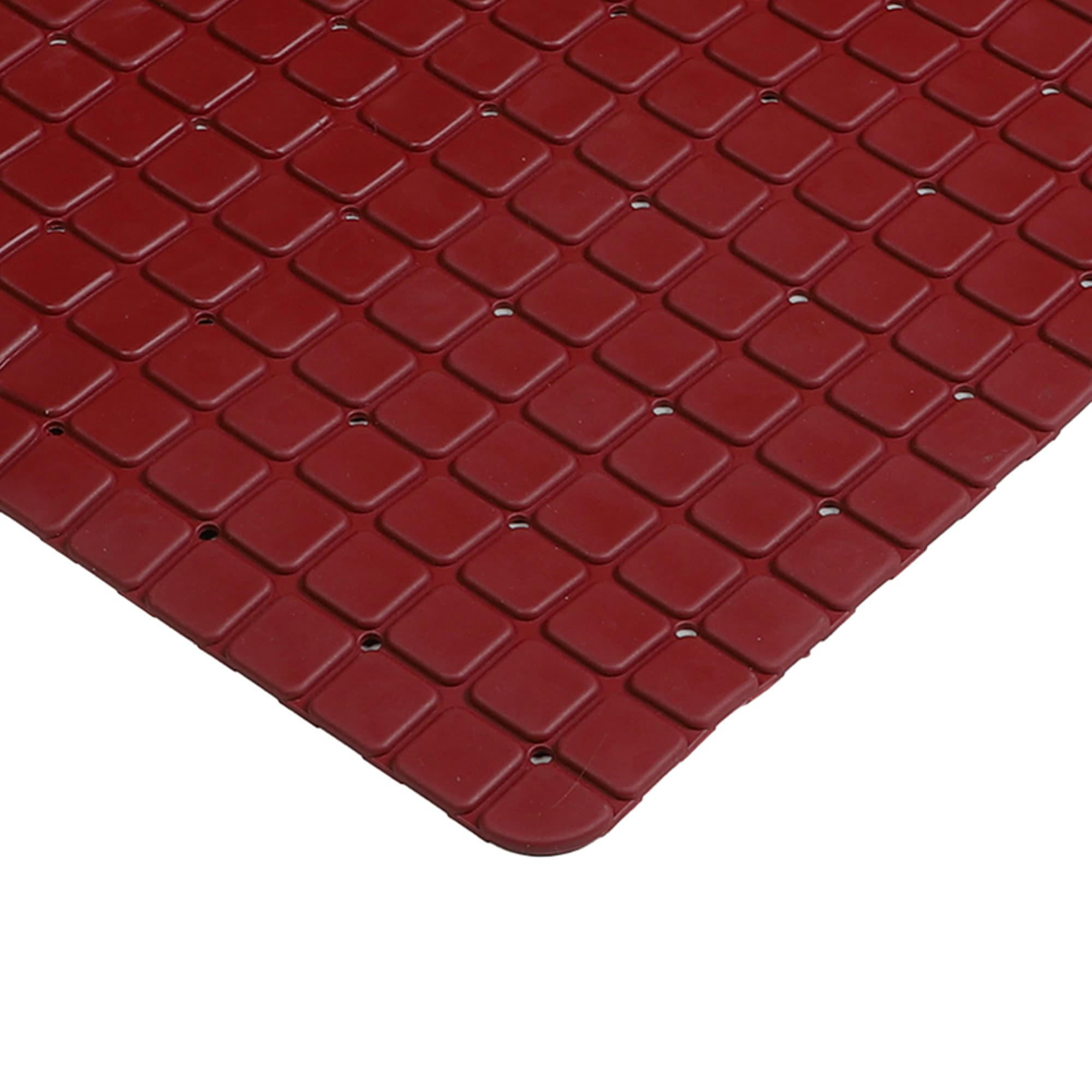 - Tapis fond de baignoire antidérapant PVC rouge bordeaux mosaic