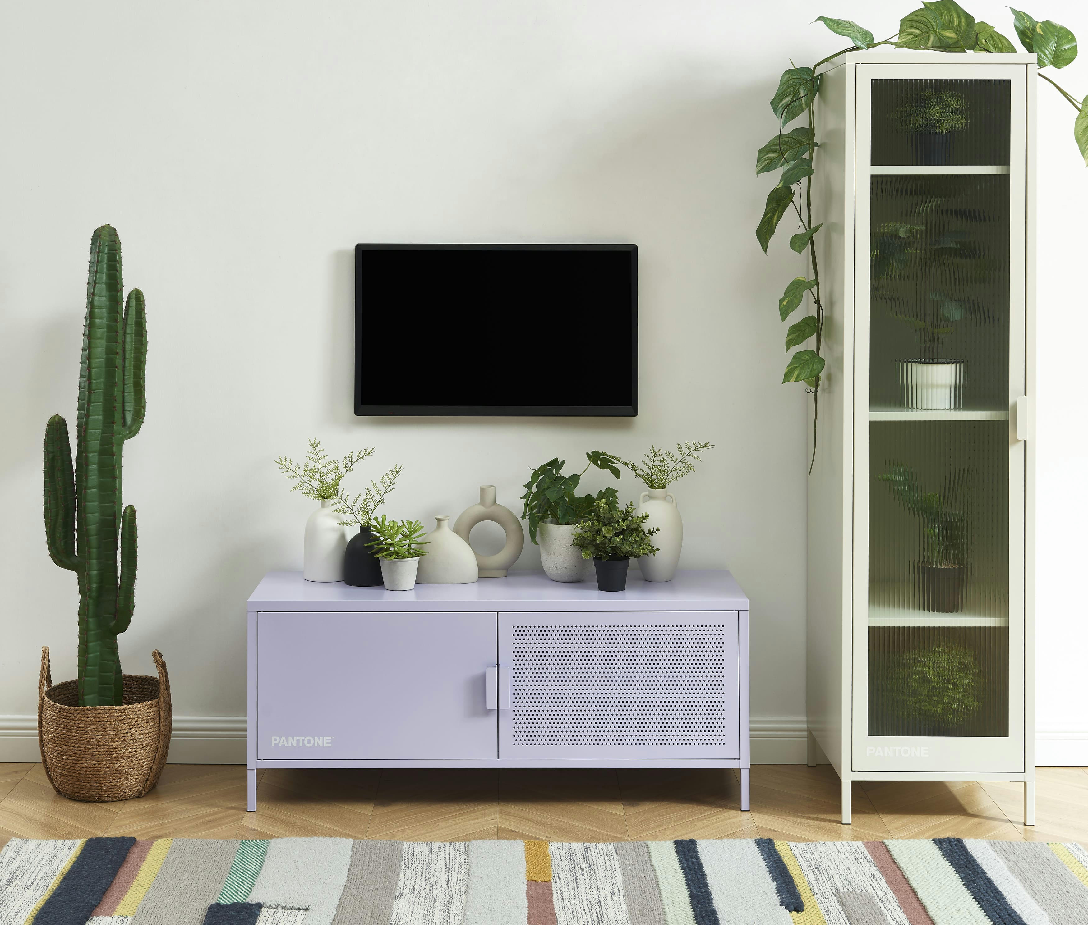 PANTONE - Meuble tv  métal lilas 120cm