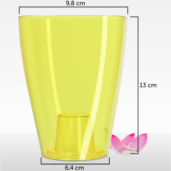 Doniczka Osłonka Na Storczyk Kwiaty Żółta 9 cm