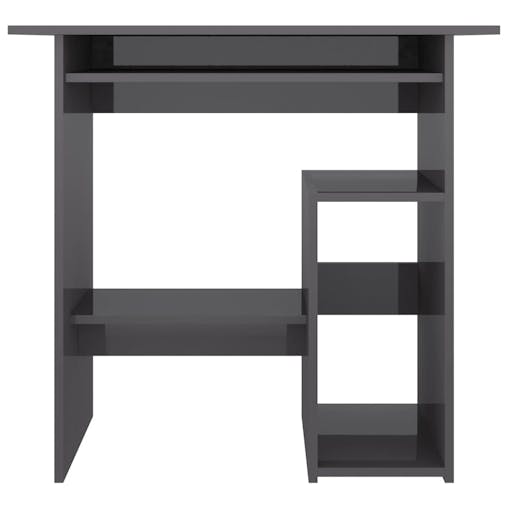 NNEVL Desk High Gloss Grey 80x45x74 cm Chipboard