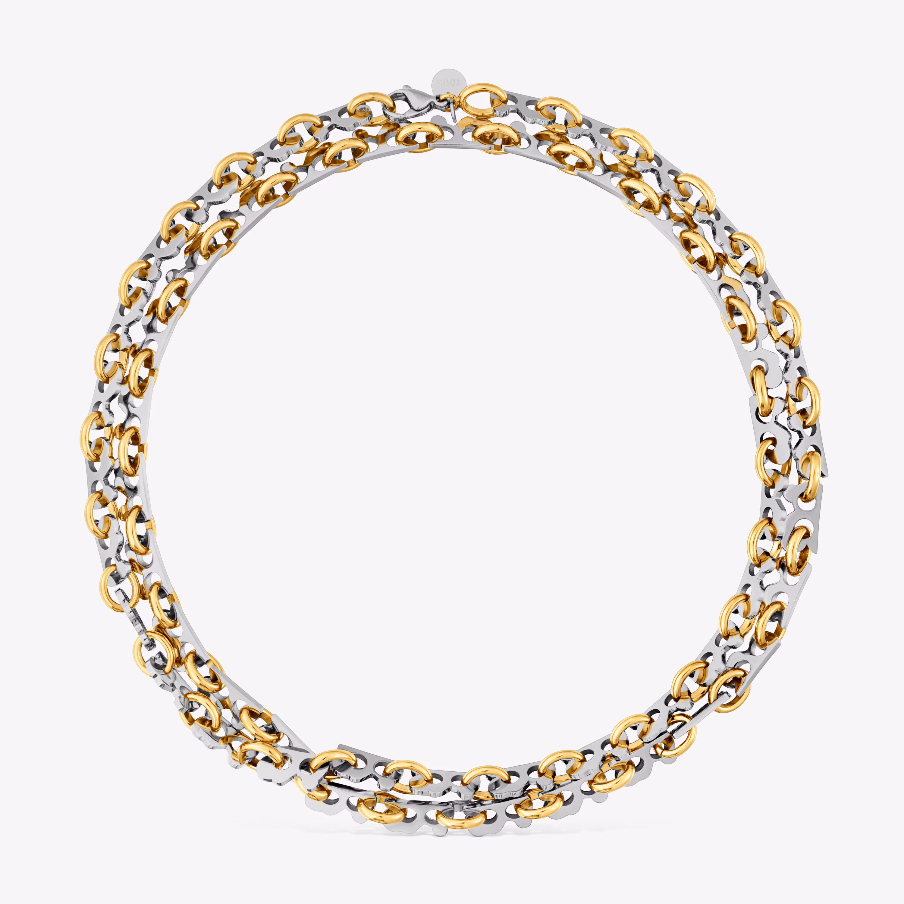 Collar largo de acero bicolor TOUS Half Bear