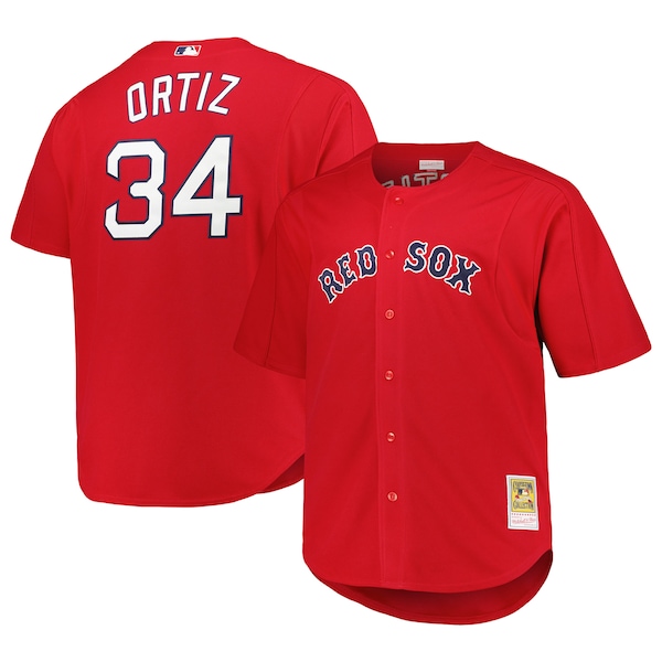 David Ortiz Boston Red Sox Big & Tall Cooperstown Collection Batting Practice Replica Jersey - Red