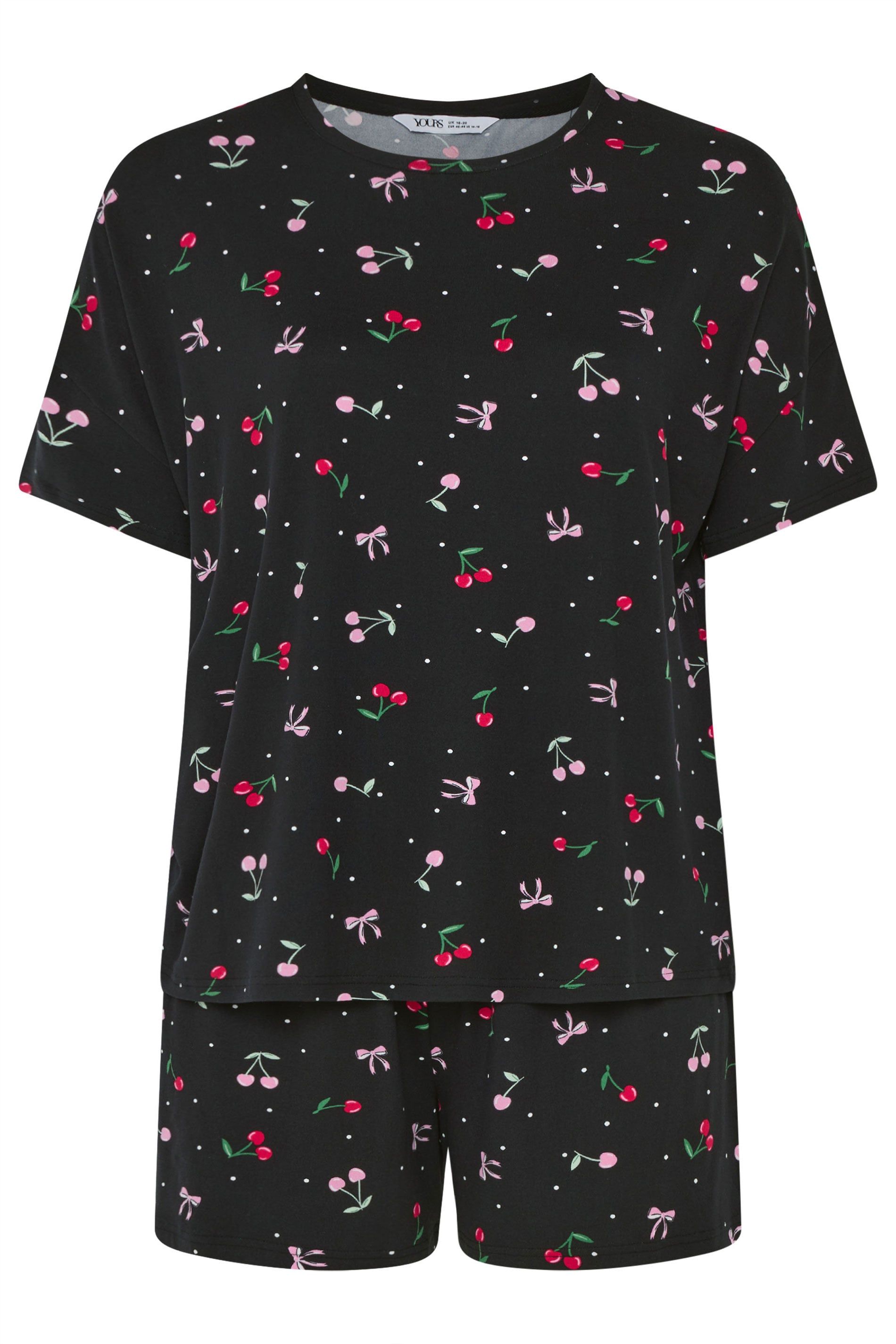 Yours Cherry & Bows Soft Touch Short Pyjama Set